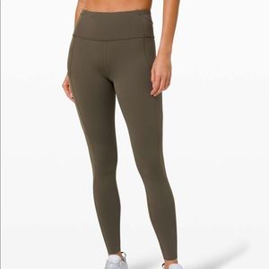 lululemon dark olive fast and free leggings